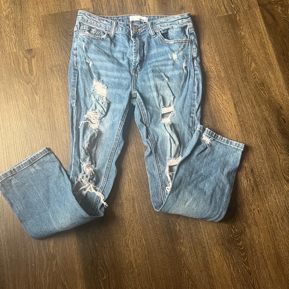 VERVET BY FLYING MONKEY Denim - Distressed Blue Women's Jeans